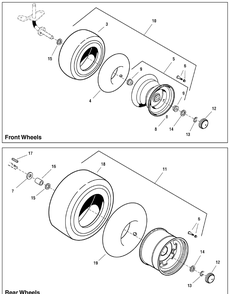 Wheel And Tires Group Diagram and Parts List for 2690844-EYK175462H  Briggs and Stratton Lawn Tractor